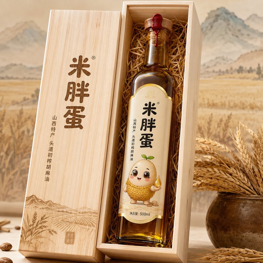 胡麻油木盒装